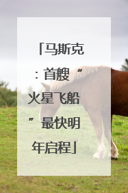 马斯克：首艘“火星飞船”最快明年启程