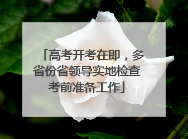 高考开考在即，多省份省领导实地检查考前准备工作