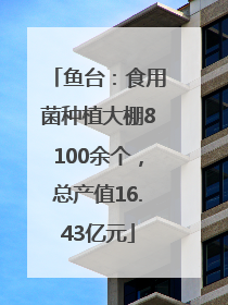 鱼台：食用菌种植大棚8100余个，总产值16.43亿元