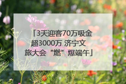 3天迎客70万吸金超3000万 济宁文旅大会“燃”爆端午