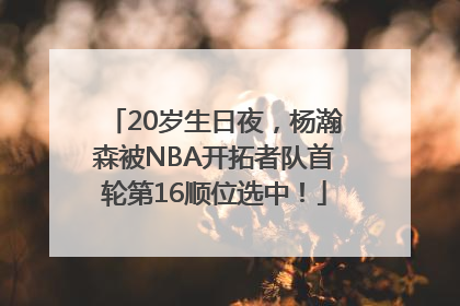 20岁生日夜，杨瀚森被NBA开拓者队首轮第16顺位选中！
